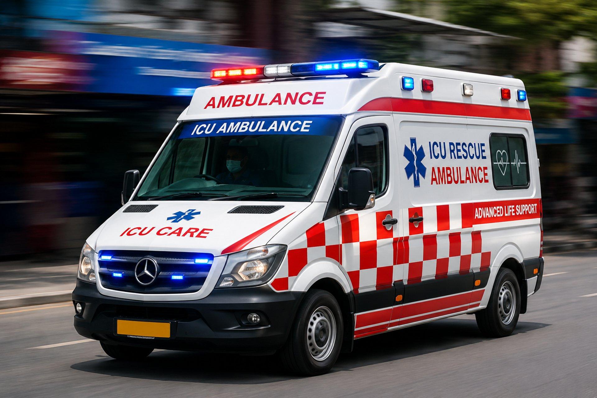 Ambulance image representing emergency patient transportation in Chennai